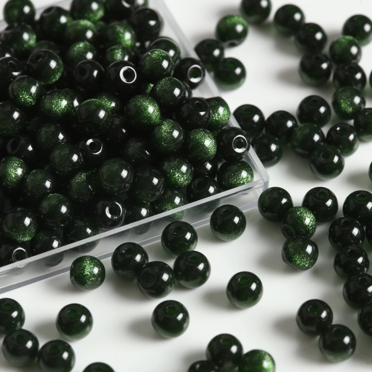6mm 400/800pcs Translucent Lake Blue Round Glass Beads Loose Beads For DIY Handmade Earring Bracelet Jewelry Making Supplies