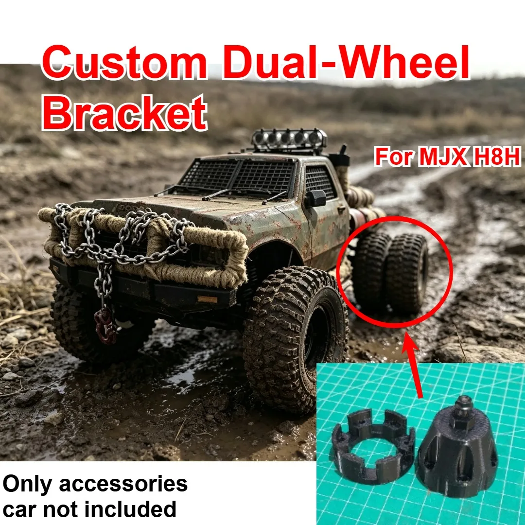 For MJX H8H 1/8 RC Crawler Dual‑Wheel Bracket Custom Model Number Simulation Decorative Styling Upgrade Hobby Accessories