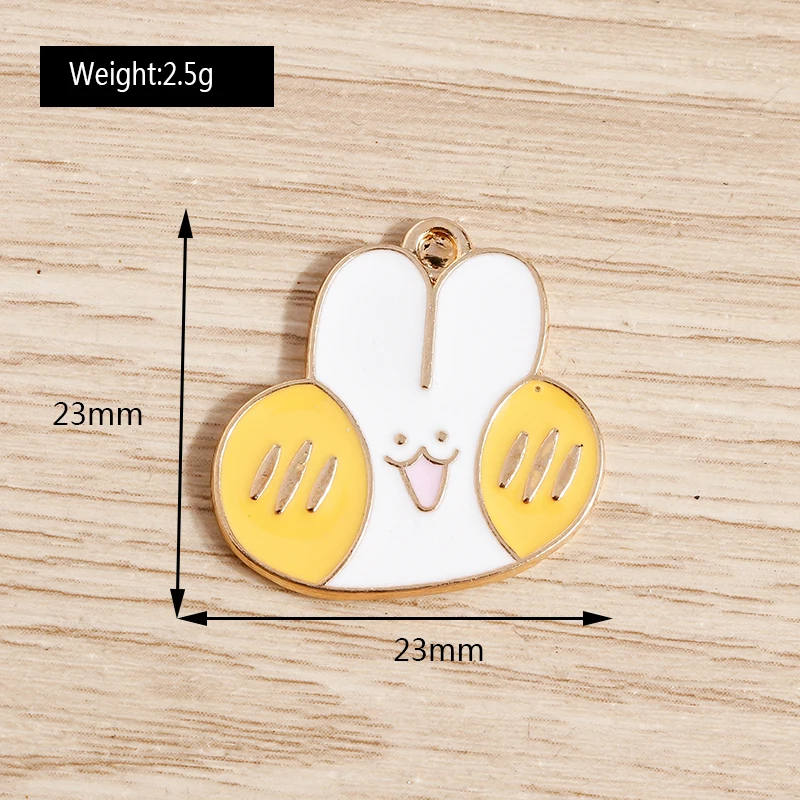 Tusember 10 Stück Emaille-Anhänger mit niedlichem Häschen-Motiv, weißer Hase, für die Schmuckherstellung, DIY-Ohrringe, Halsketten, handgefertigte Accessoires – Detail 17