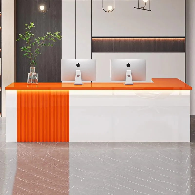 

#*a forBeauty Simple Hair Salon Reception Desk Counter Luxury Reception Desks Modern Simple Office Recepcion Desk Commercial Fur