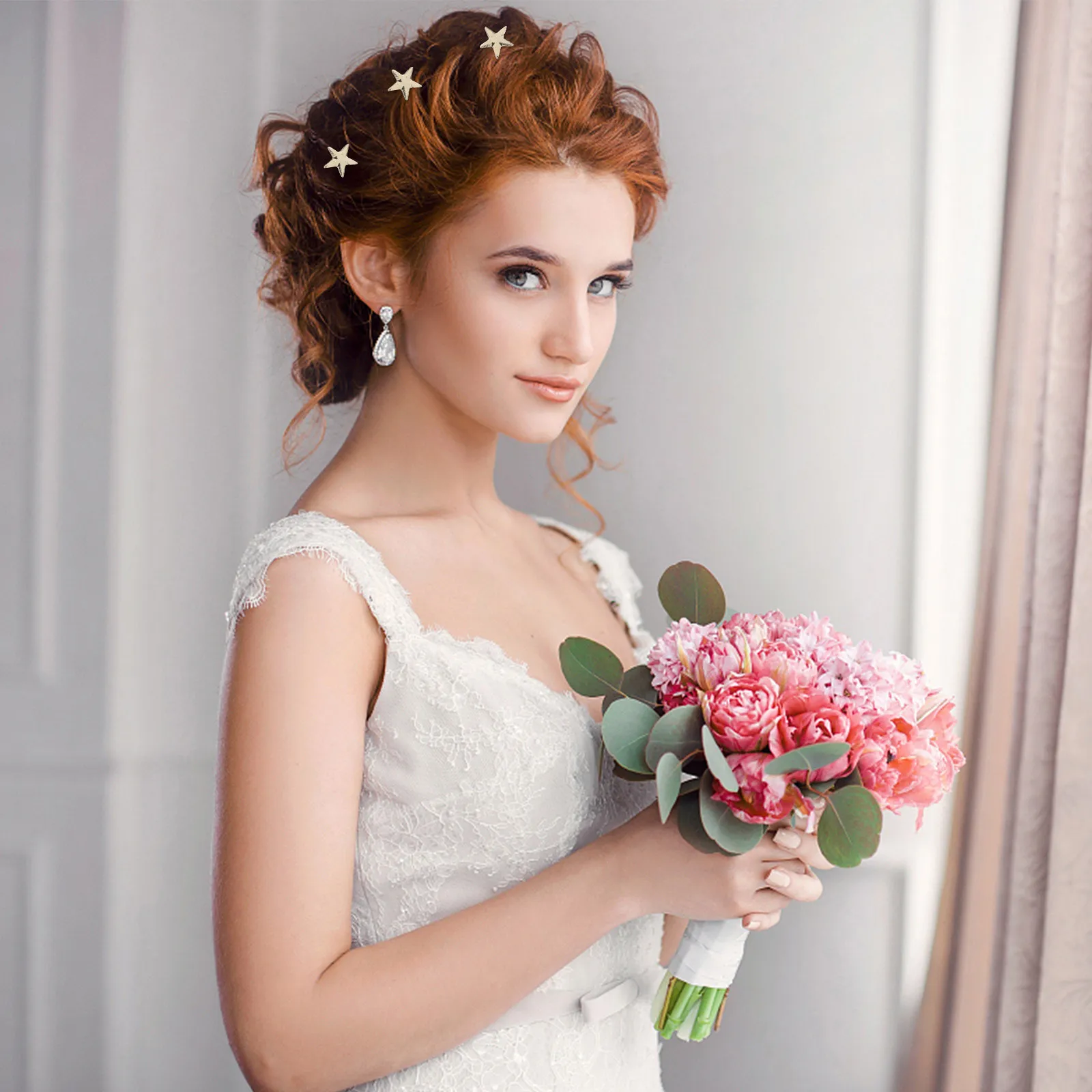 20 Pcs Bridal Hair Accessories for Women Coil Pin Star Clip Clips Spiral Pins Stars