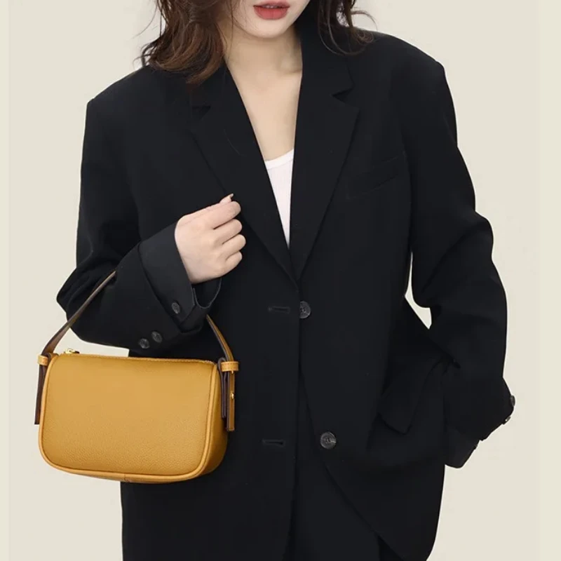 High Quality Natural Cowskin Female Shoulder Crossbody Tote Genuine Leather for Women Casual Simple Small Women's Handbags