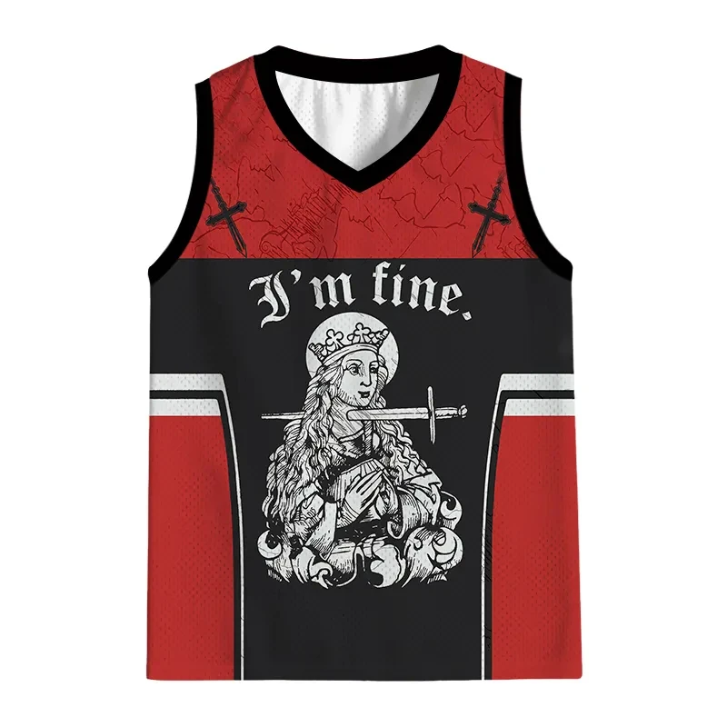 2026 Sommer Mode Neu Gothic Nonne I'm Good 3D-gedrucktes Tanktop Y2K Outdoor Heim- und Outdoor-Sport Eltern-Kind-Tanktop – Detail 4