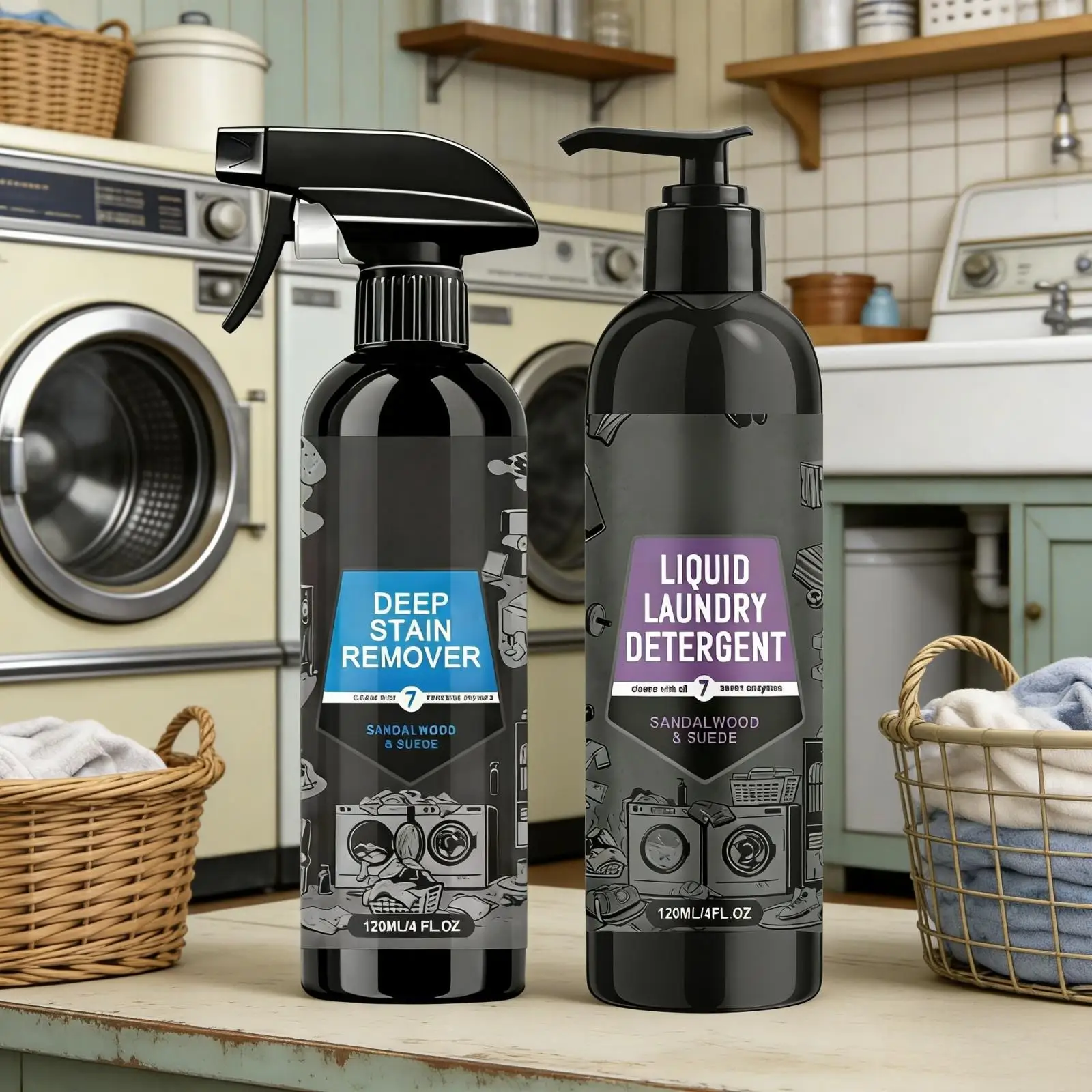 Detergente Líquido para Ropa, para Lavado a Mano y a Máquina, Quitamanchas para Manchas Difíciles, Spray Quitamanchas de Sándalo para Ropa