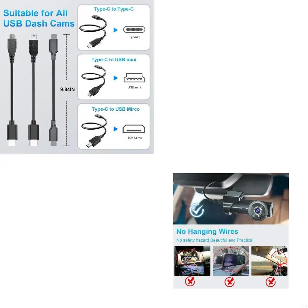 462E Safety Enhances 8 Pin Power Supply Adapter For Vehicle Camera Compatibility Including Quick and Easy Installation