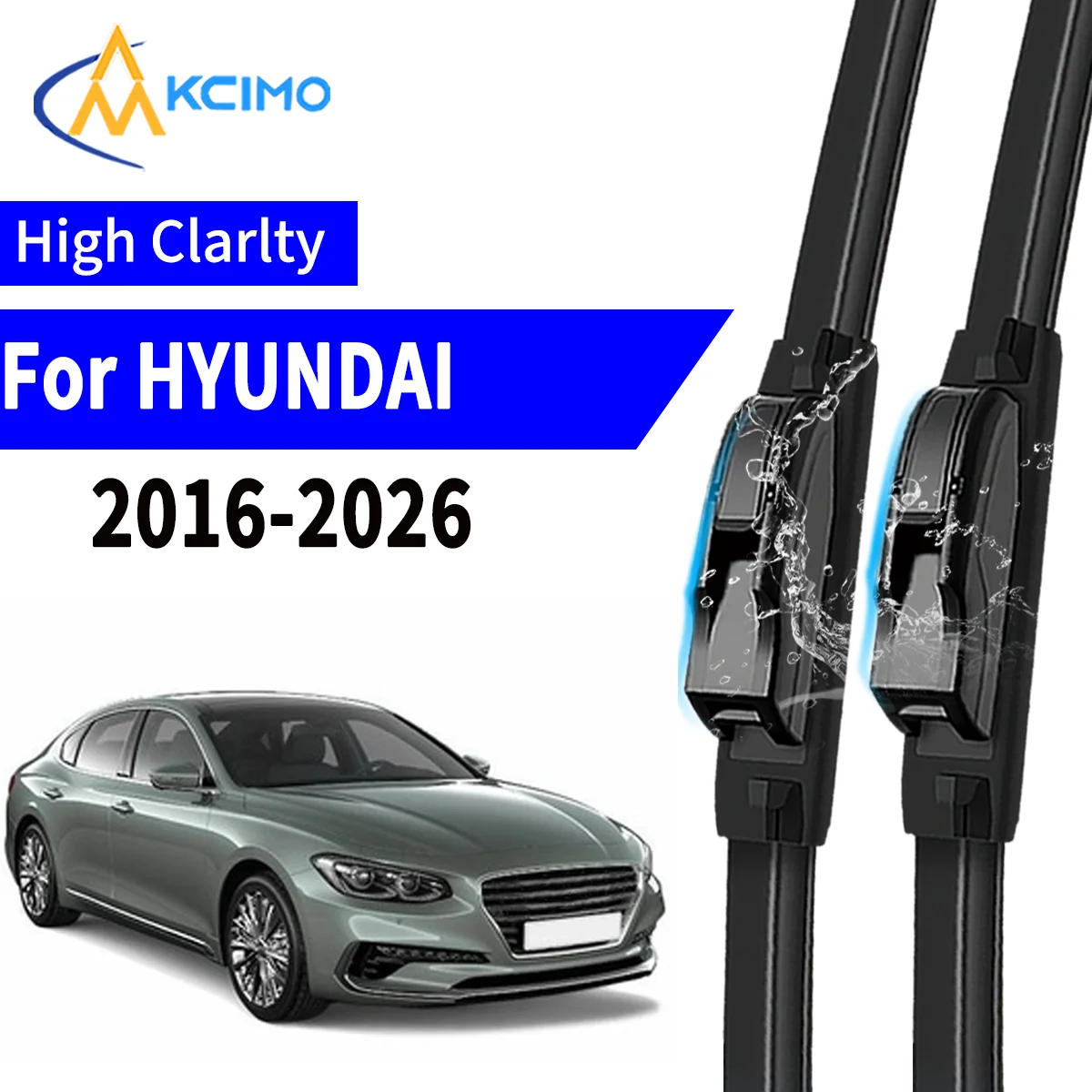 

2pcs Car Wiper For HYUNDAI Grandeur saloon 2016-2026 Front Windscreen Wiper Blade Silent Soft Rubber