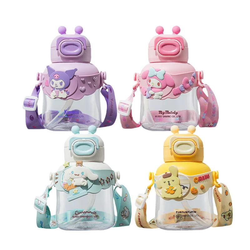 

Kawaii My Melody Kuromi Cinnamoroll Tritan большая емкость Sippy Cup аниме Sanrio Девочка Сердце Милая портативная детская чашка для воды