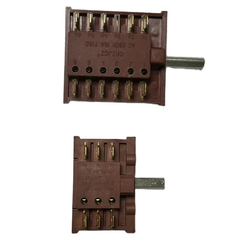 Przełącznik do piekarnika 16A T150 AC, 4/6-pozycyjny przełącznik grzejnika elektrycznego, 6/11-pinowy przełącznik obrotowy z pokrętłem, przełącznik selektora obrotowego, przełącznik regulacji temperatury.