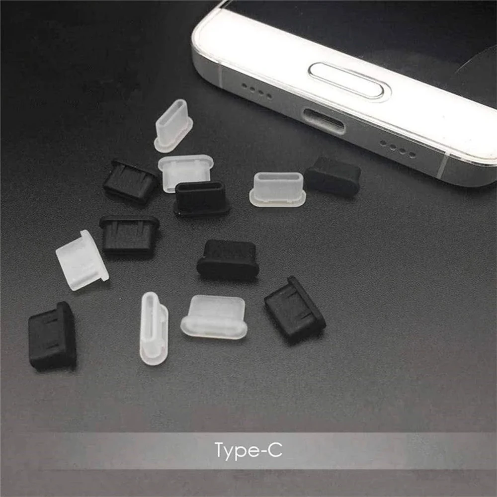 

Black Silicone Cover Dustproof Cover Cap Anti Dust Plugs Type-C Dust Plug USB Type-c Cable USB Charging Port Protector