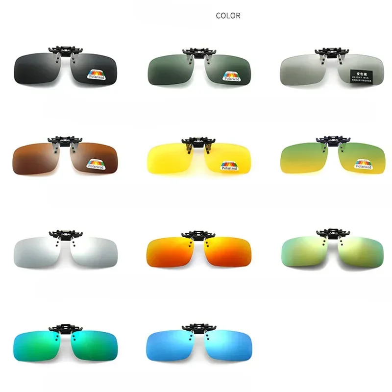 Polarized Clip Sunglasses Myopia Glasses Clip Driver Cycling Fishing Night Vision Myopia Clip-on Sun Shading Eyeglasses Unisex