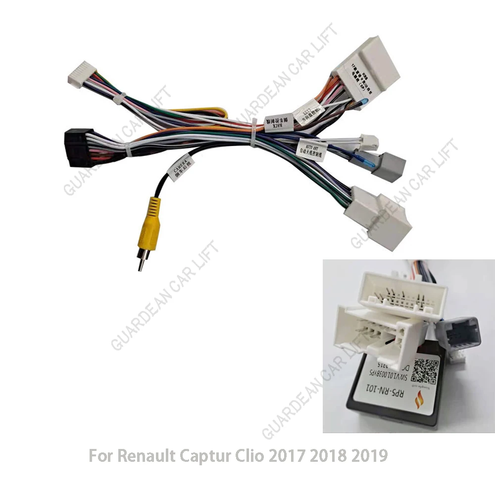 Car Radio Stereo Wiring Harness Cable Adapter Android 16pin For Renault Captur Clio 2017 2018 2019 for Dacia Multimedia Player