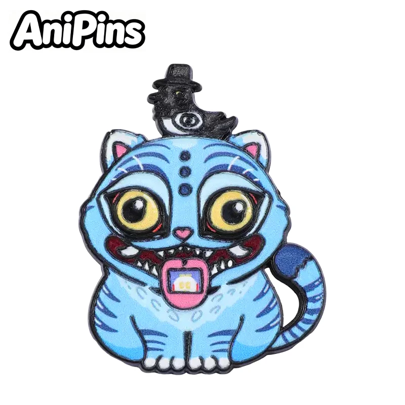 AniPins Funny Witch Animal Pins 3-design Metal Enamel Cute Cartoon Tiger Bird Beast Brooch Pin On Clothes Backpack Lapel Badge