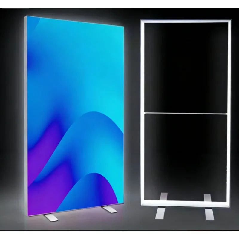 Show Display Lightweight Aluminum Alloy Poster Tension Cloth LED Backlight Durable Portable Quick Installation Foldable
