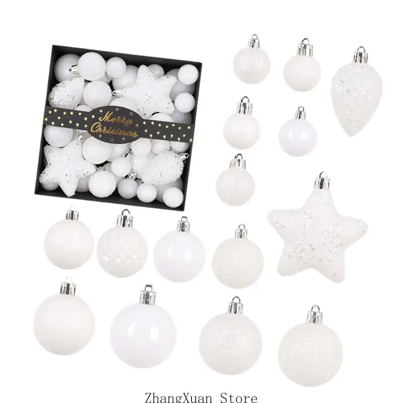 Weihnachtskugel-Set mit 50 Kunststoffkugeln für Raum- und Baumgestaltung 3XUF – Detail 3