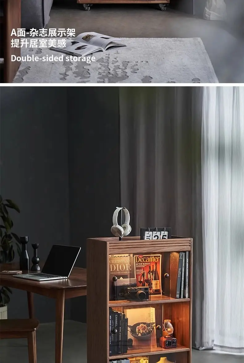 Simple living room display cabinet Household study storage solid wood locker