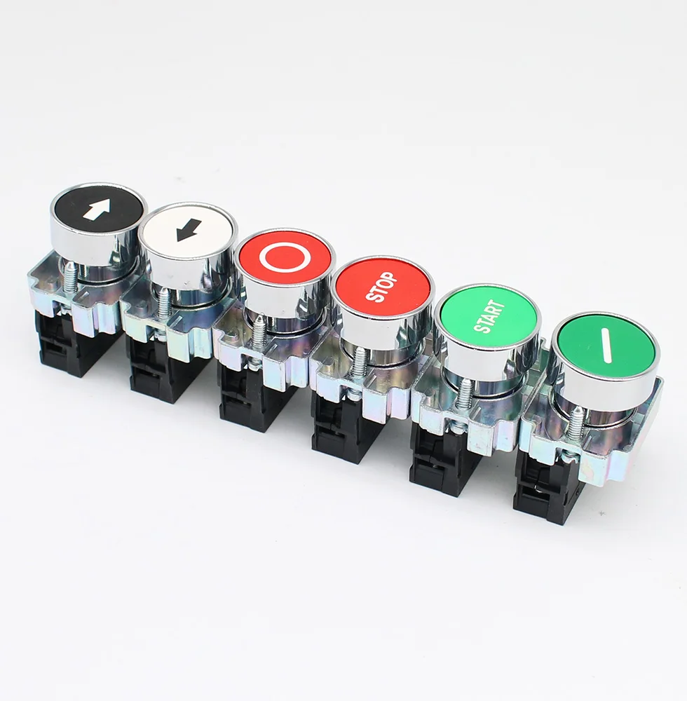 1Pcs Button Switch Self Reset Small Mushroom Head Emergency Stop 22mm Knob Key Start Inching Power on XB2-BG21 XB2-BA31 XB2-BS54