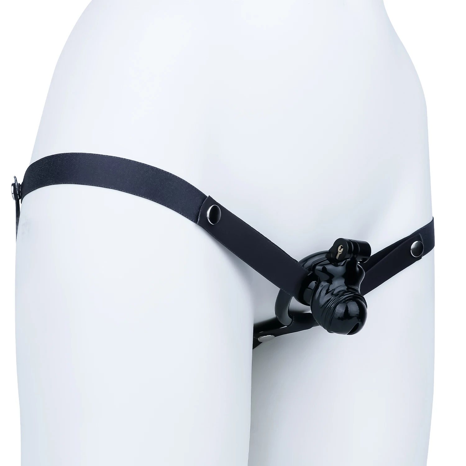 LICKER New ABS Realistic Skin Black Penis Chastity Cage Dick Lock With Wearable Belt Penis Rings Cock Cages For Men Dick Bondage - view 6