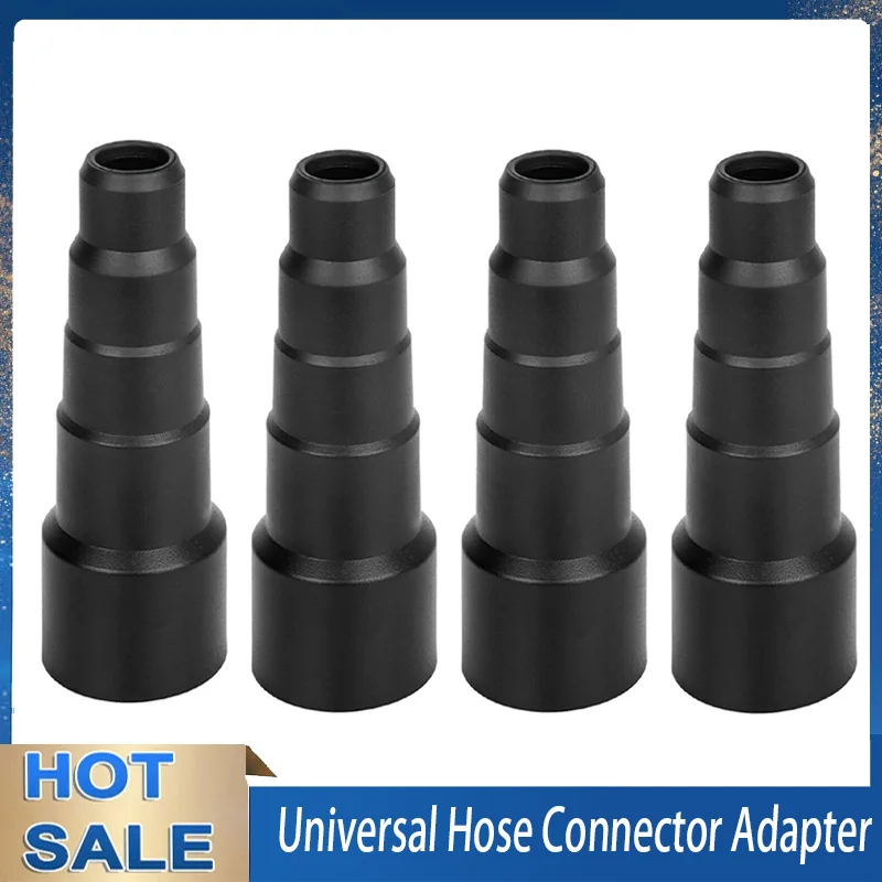 Universal Vacuum Hose Adapter Converter 50/42/34/30/23mm Black Soft Rubber Round Suction Hose Converter Dry Wet Use