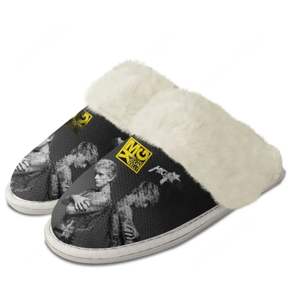 

M-Machine Gun K-Kelly MGK Plush Slippers Keep Warm Shoes Mens Womens Home Cotton Bedroom Lightweight Warm Slipper Custom Shoes