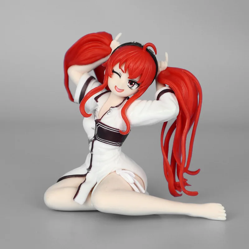 New Anime Figure Mushoku Tensei Eris Sitting Pose Red Twin Tails Pretty Girl Desktop Decoration Pc Case Ornament Collectible