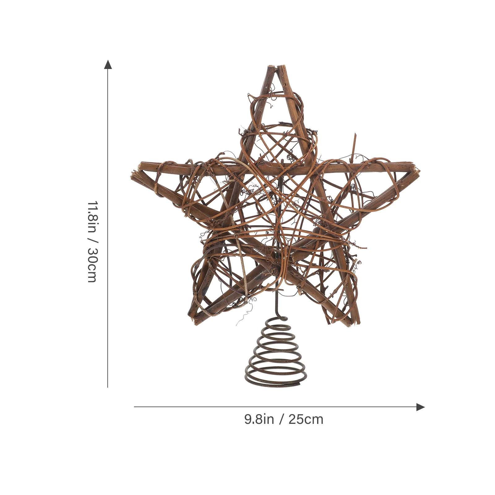 

Rustic Rattan Christmas Tree Topper Star Treetop Decor Xmas Ornament Natural Vine Wreath Base Holiday Party Prop Adornment