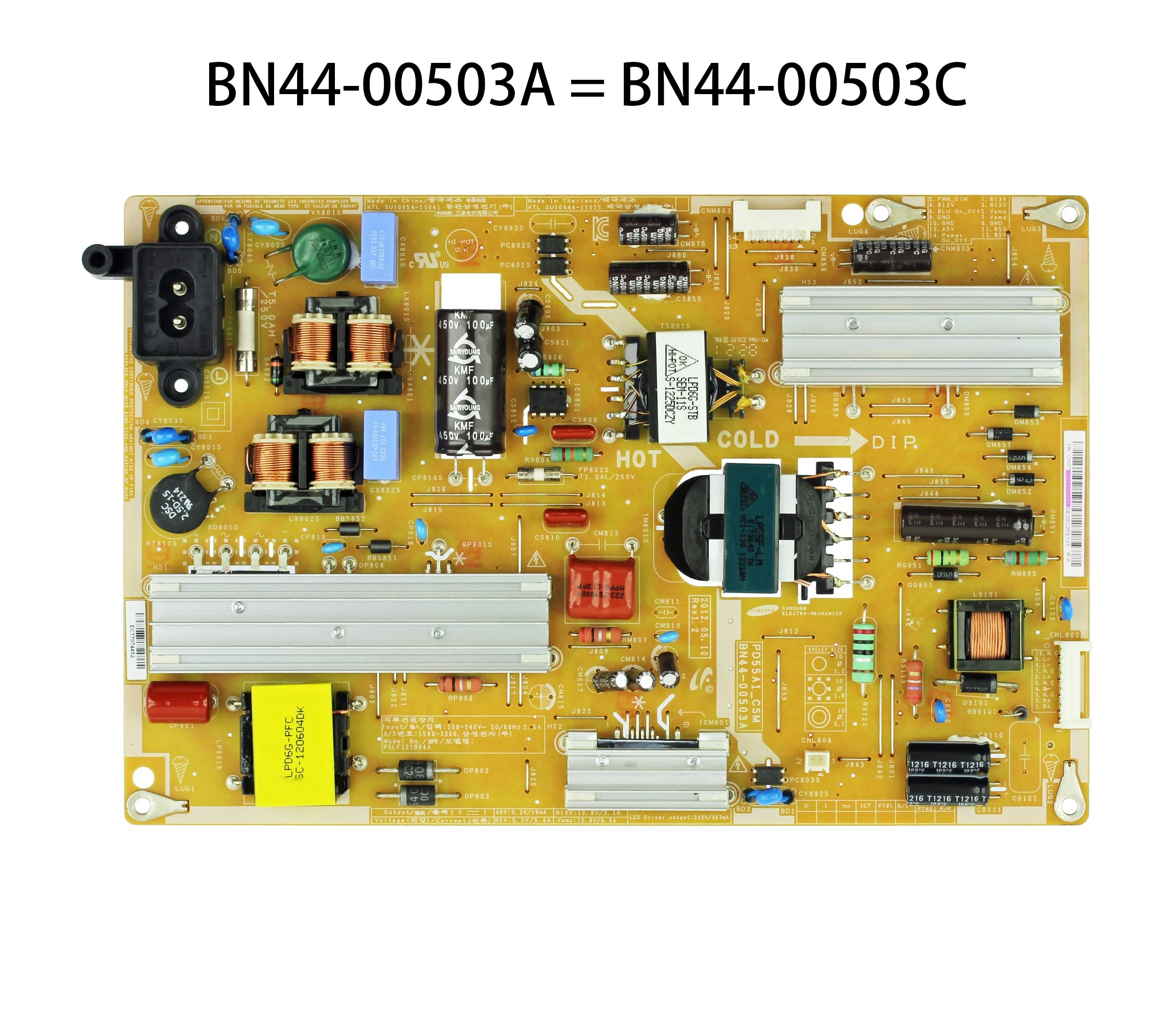 

BN44-00503A BN44-00503C PD55A1C_CSM PSLF121B04A плата питания подходит для UN55ES6003FXZA UN50ES6150FXZA UN50ES6100FXZA HG55NA790MFXZA TV