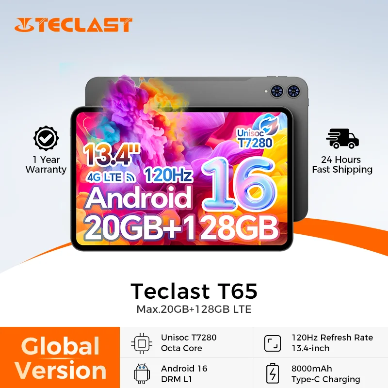 Teclast T50 Plus 11 2K 90Hz Android 15 Tablet 6GB 256GB