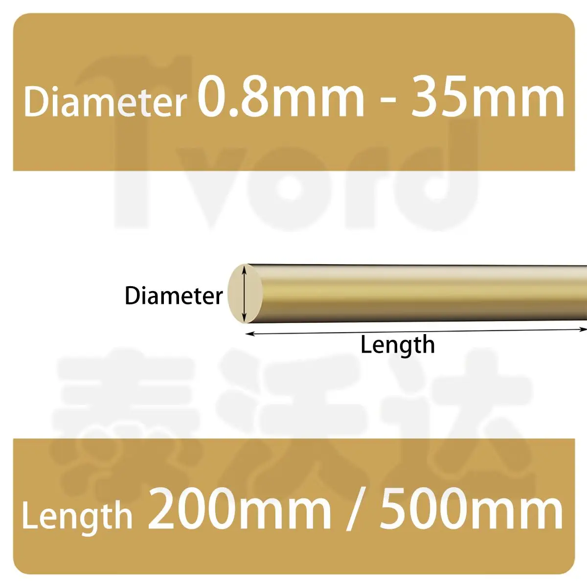 

H62 Brass Round Bar Rod Diameter 0.8mm 1mm 1.5mm 2mm 2.5-35mm Length 200/500mm DIY Hardware Circular Wire Modelmaking Brass Rod