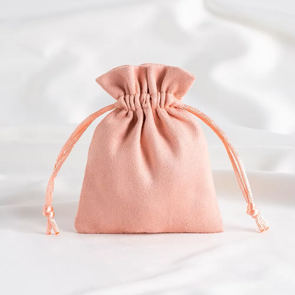 5pcs Premium Flannel Drawstring Pouches for Jewelry Storage