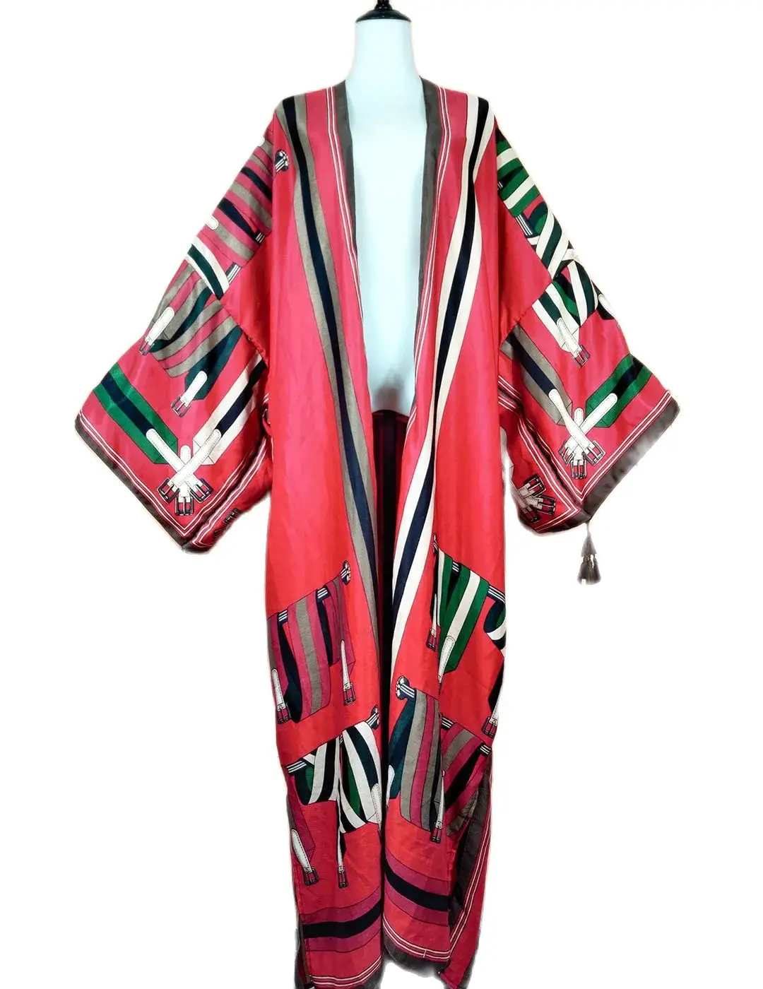 Plus Size African Summer Fashion Women Cotton Printed Long Kimonos Europe Holiday Beach Sexy lady Bikini Cover Up Muslim Coat