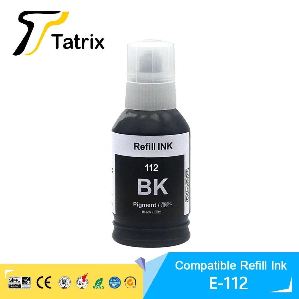 Tatrix Quality Refill Ink For Epeon 112 T112 Refill ink for Epson Ecotank L6550/6570/ L6580/L11160/ L15150/L15160/M15140 Printer