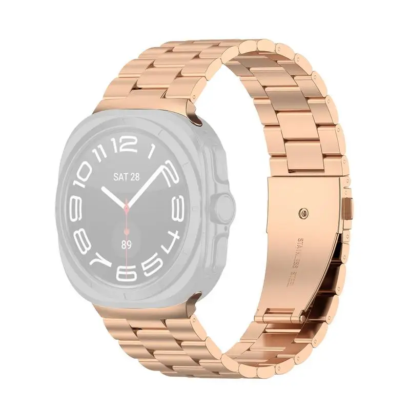 Luxury Stainless Steel Watchband 47mm Women Watchband Bracelet Fit 5.5-8.7in Wrists Metal Smart Watch Band For Easy To Adjust