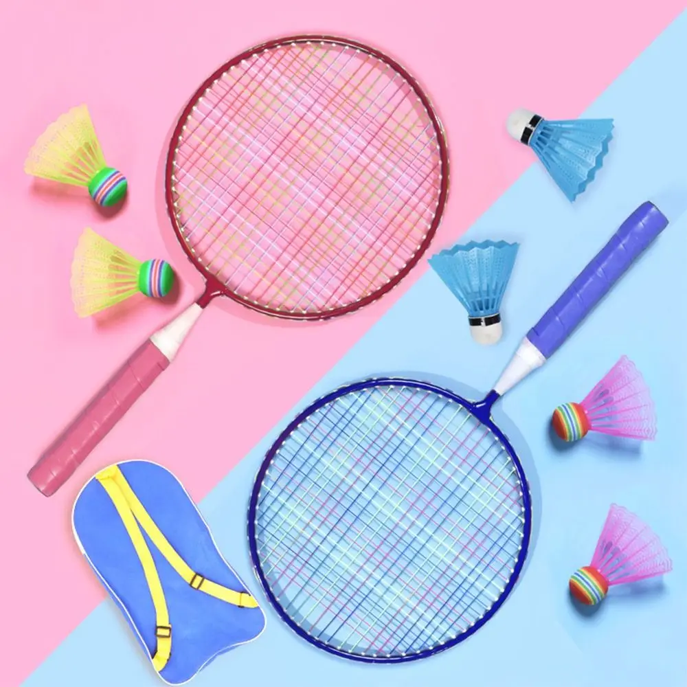 

1 Set 3~12 Years Sturdy Parent Child Interaction Children Badminton Rackets Shuttlecocks Indoor Outdoor Sports Double Racquets