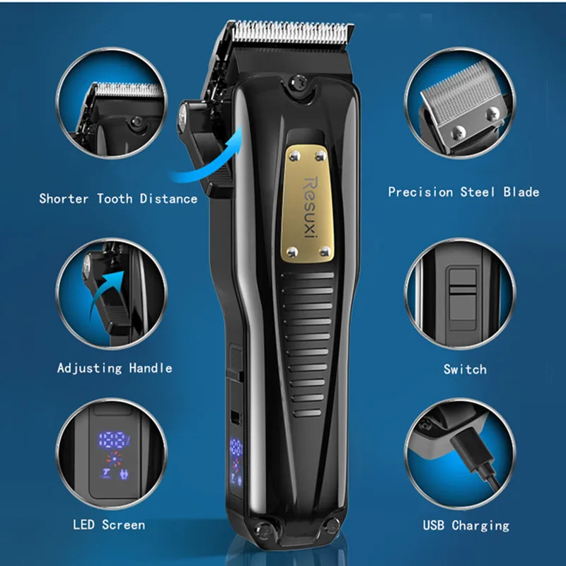 2000mah Electric Hair Clipper Professional Trimmer Household Salon Beard For Men Rechargeable Retro Barbershop Haircut Machine