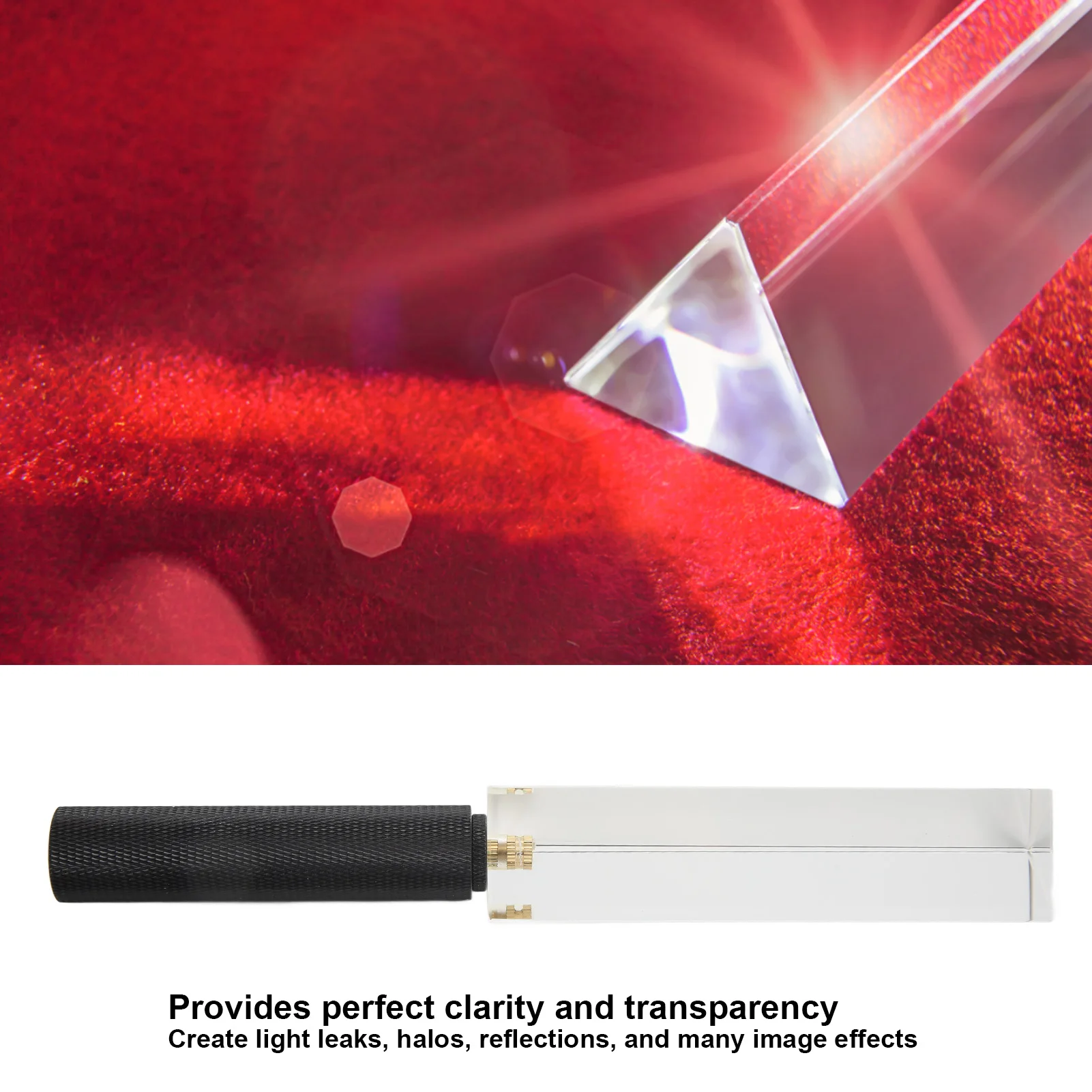 

Оптическая стеклянная призма для преподавания физики, 1/4 дюйма, треугольная призма, портативная с мини-ручкой для художественных фотоэффектов для штатива