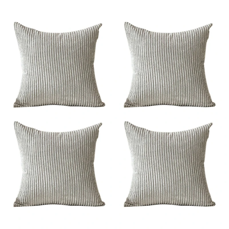 

AB42-Set Of 4 Soft Corduroy Modern Design, Mix And Match With Your Home Decor, Pillow Insert Not Included (45 X 45 Cm)