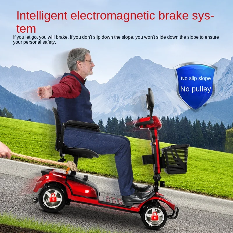 ZL Elderly Scooter Four-Wheel Electric Disabled Power Car Folding Battery Car