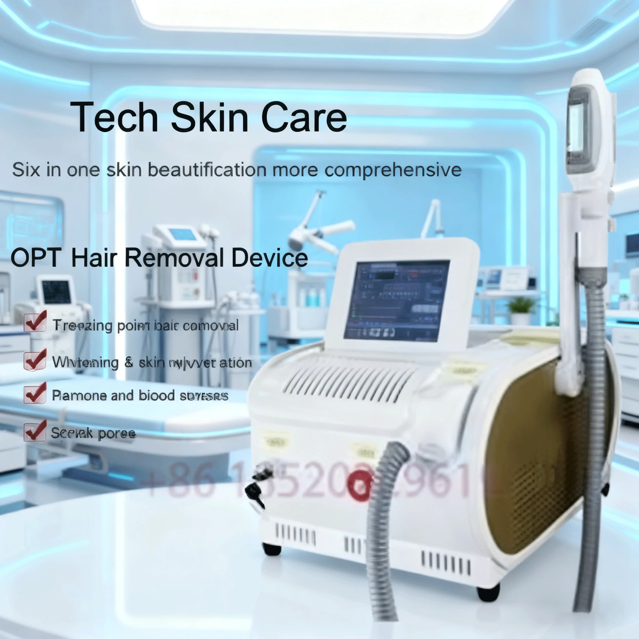 

2000W IPL OPT DPL E-Light Laser Machine | Painless Hair Removal + Skin Whitening Rejuvenation | Acne/Vascular Removal for Salon