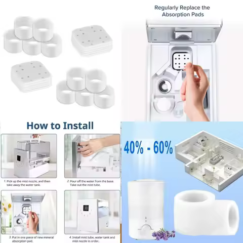 20Pcs Humidifier Filter Pads Mineral Absorption Pad Replacement for LV600S