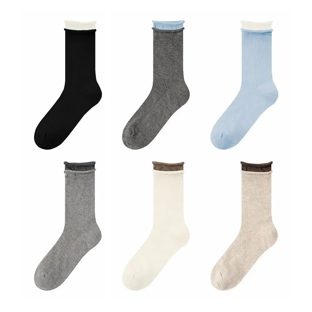 

Casual Cotton Mid-tube Socks Morandi Color Comfortable Long Pile Stocking Breathable Koreanstyle Socks