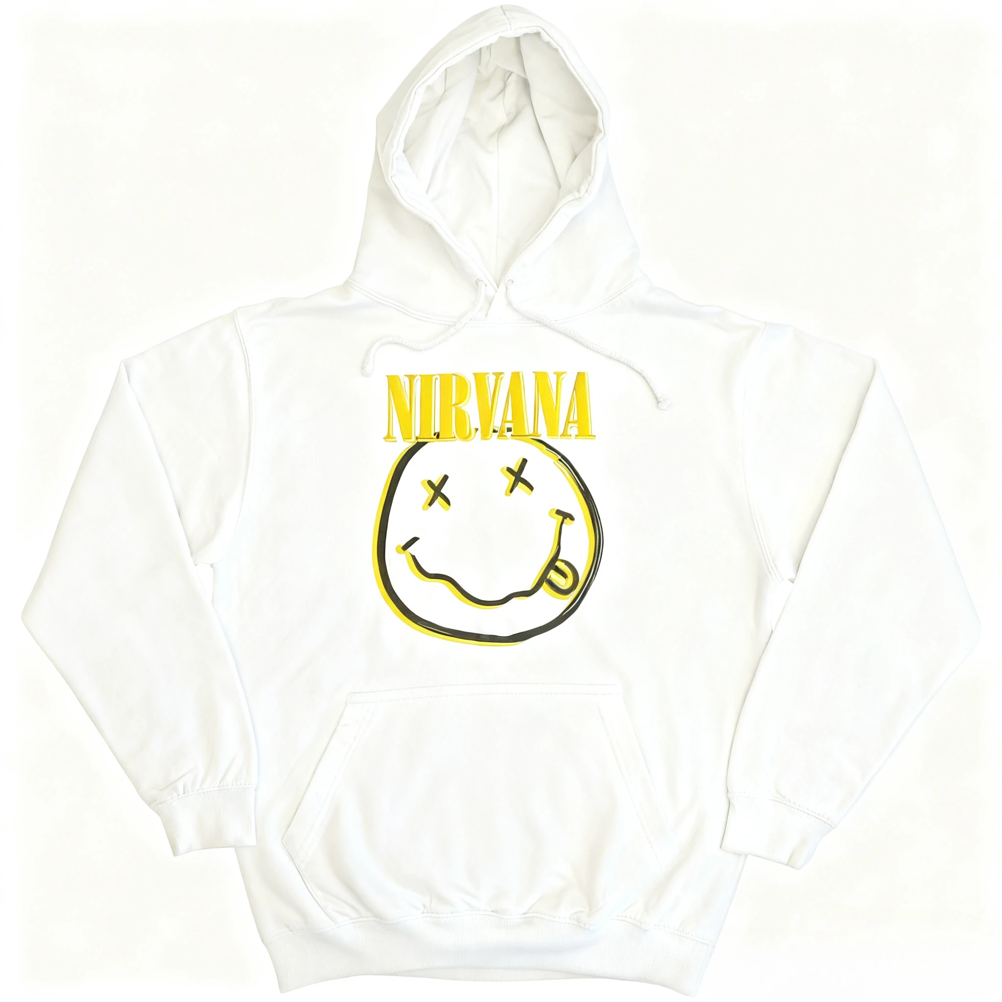 Nirvana Inverse Happy Face estampado gráfico sudaderas con capucha sueltas y cálidas para hombres y mujeres para Casual Otoño e Invierno tendencia de moda de lujo