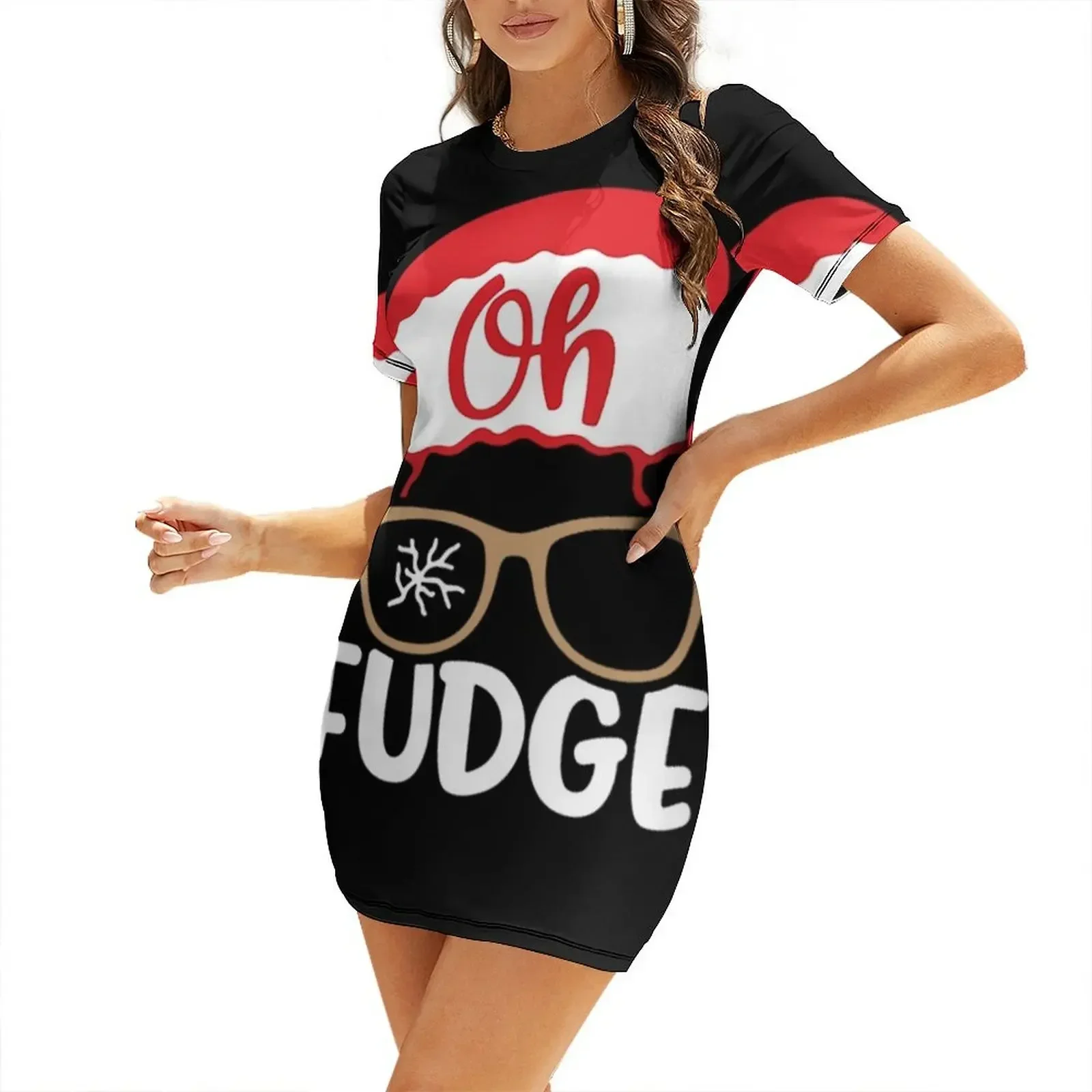

Oh Fudge T-Shirt Short-Sleeved Dress Evening dresses beach outfits for women ceremony dresses