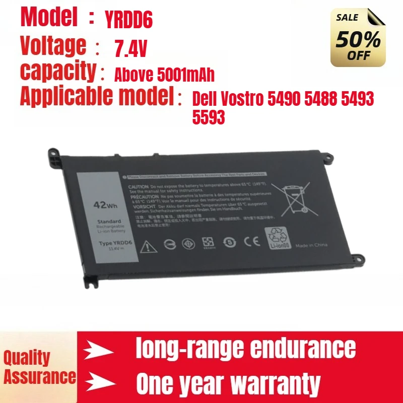For Dell Vostro 5490 5488 5493 5593 Laptop Battery YRDD6 P90F 7.4V