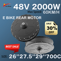 Electric Bike Hub Motor 1500W 2000W Rear Brushless Hub Motor for E Bike Conversion kit 26 27.5 29 Inch / 700C Wheel Size