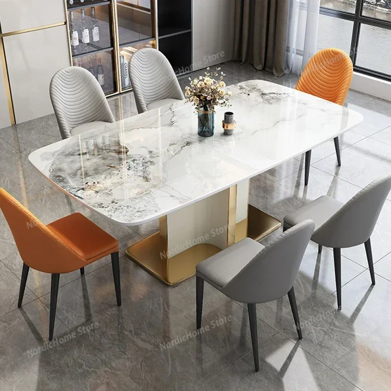 

Luxury Center Dining Tables Kitchen Poker Modern Dining Table Floor Gold Living Room Mesa De Jantar Apartment Furniture