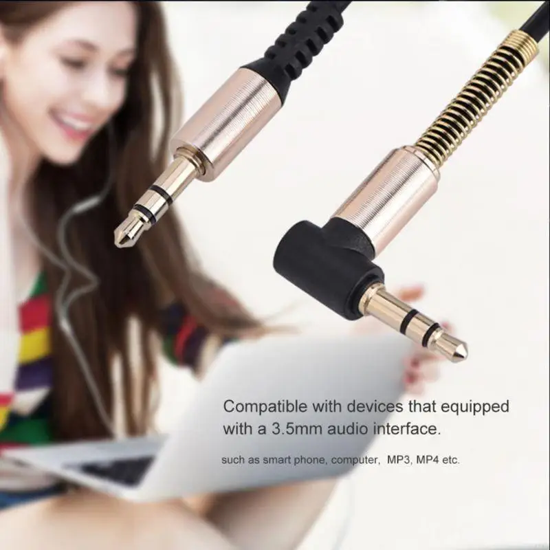 J78A 3.5mm Male to Male DIY Cable Stretchable Spring Cable 1.8m Long for Car Phone Headphone Speaker Accessories