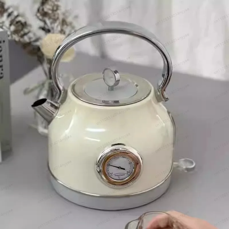 

Электрический чайник в ретро-стиле с постоянной изоляцией, из нержавеющей стали 304, бытовой, с автоматическим отключением при отключении электричества.