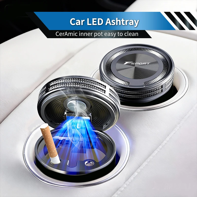 

Car LED Ashtray Retardant Cigarette Holder Box Ash Cup Accessories For Lexus F SPORT ES ES300 GS IS GS200 LS LX570 RX300 IS250 L