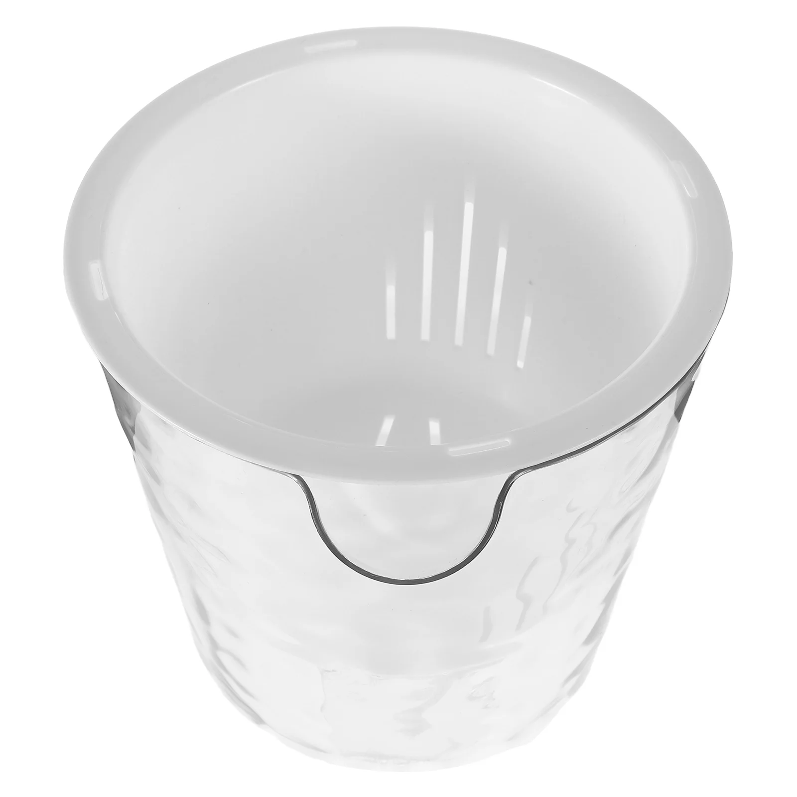 

Transparent Self-Watering Flower Pot Plastic Hydroponic Planter Elegant Glacier Pattern Suitable Home Office Dorm Automatic