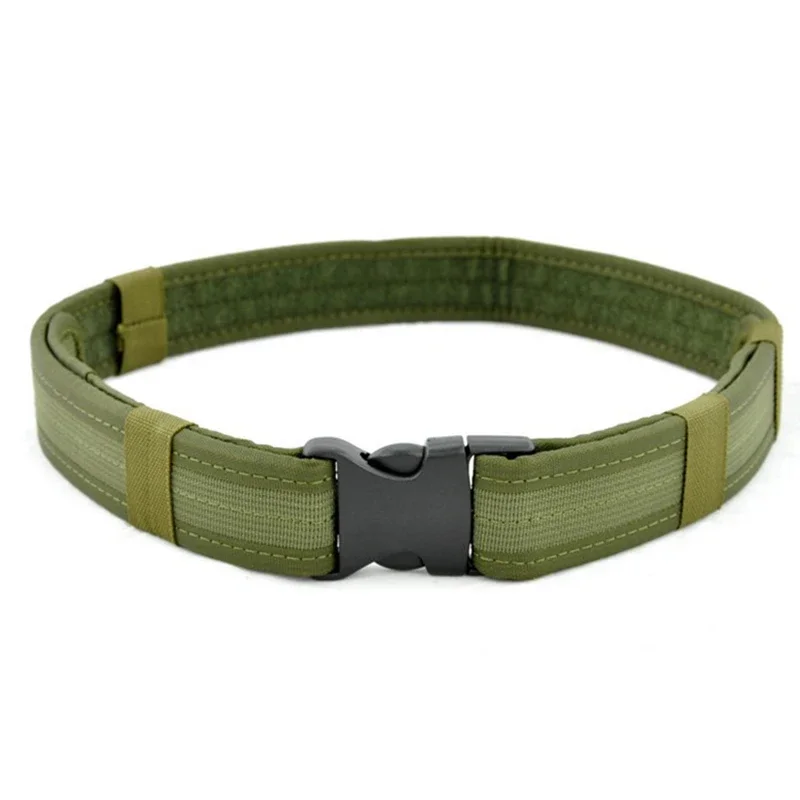 Combat Canvas Duty Tactical Sport Belt with Plastic Buckle Army Military Adjustable Outdoor Fan Hook & Loop Waistband